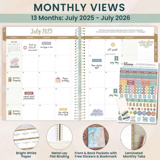 bloom daily planners 2025-26 Academic Planner, Soft Cover, 8.5" x 11", Ocean Oasis {3}