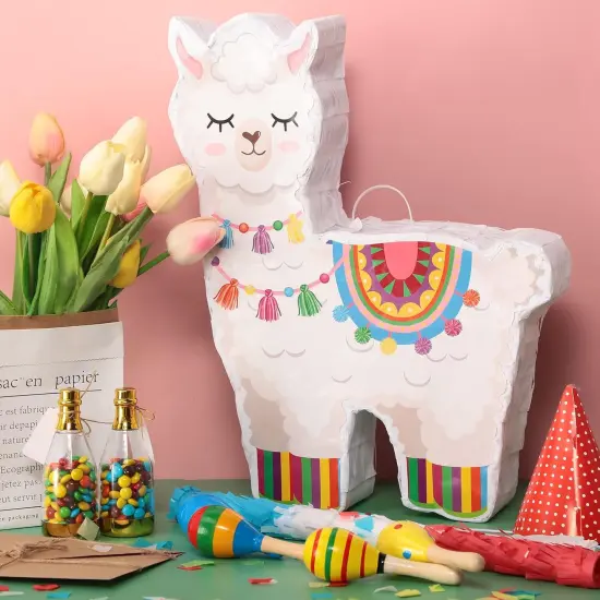 Fiesta Llama Pi&ntilde;ata Includes Stick Blindfold Confetti Cinco De Mayo Llama Pi&ntilde;ata Mexican Party Favors {3}