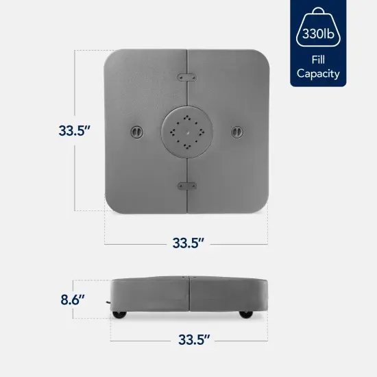 Best Choice Products Heavy-Duty Outdoor Cantilever Base Stand w/ Wheels, Locks, Fillable 330lb Capacity Gray {2}