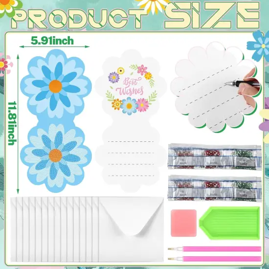 30 Pcs Mother's Day Flower Diamond Painting Greeting Card Kit {3}