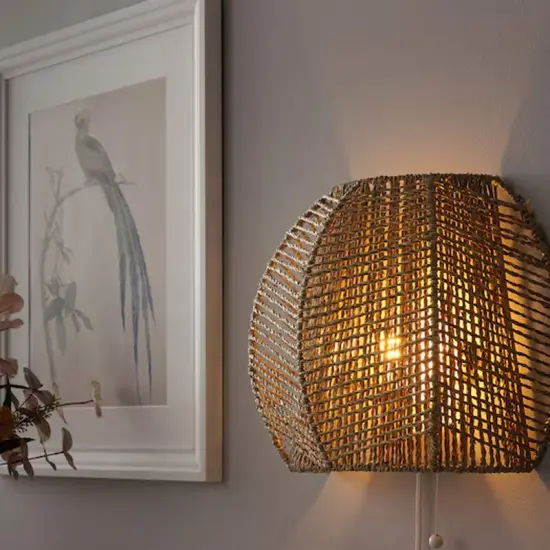 Handmade Sedge Wall Lamp Soft Light & Cozy Atmosphere {3}