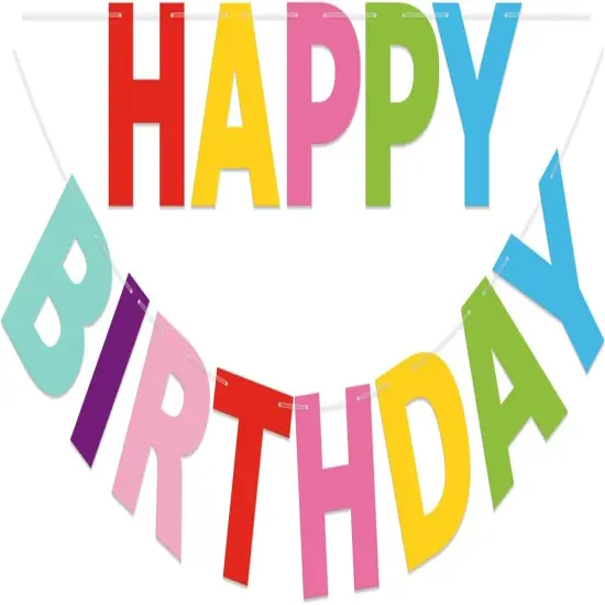 Happy Birthday Banner 9ft Colorful - Pre-Strung No DIY Backdrop Sign for Parties, Adults, Kids, Boys & Girls - Reusable Birthday Decorations & Party Supplies {1}