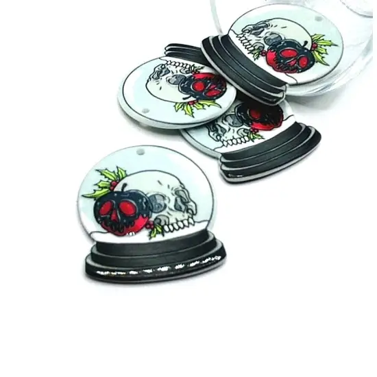 Creepy Christmas Snow Globe Charms, 31x35mm {1}