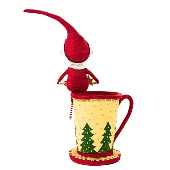 Lori Mitchell 8.0 Inch Cocoa & Cookies Santa Christmas Figurine , Lightweight Christmas Decor Christmas Mug Red {2}