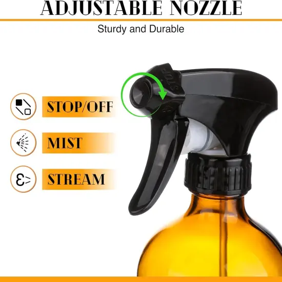 2 Pack/16 Oz Glass Spray Bottles - Amber {2}