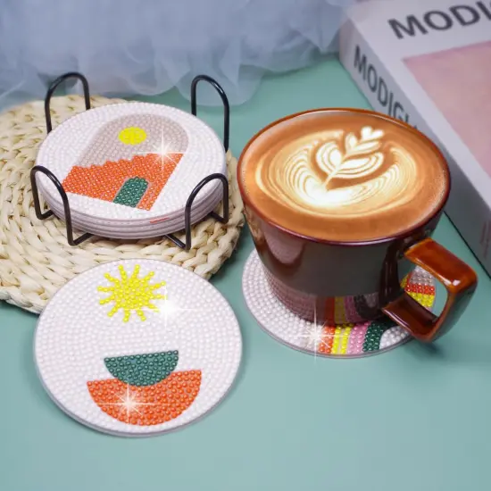 6 Pcs Diamond Art Coasters {2}