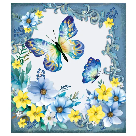 Collections Etc Blue Butterfly and Floral Dishwasher Magnet {2}