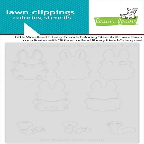 Lawn Clippings Coloring Stencils-Little Woodland Library Friends {1}