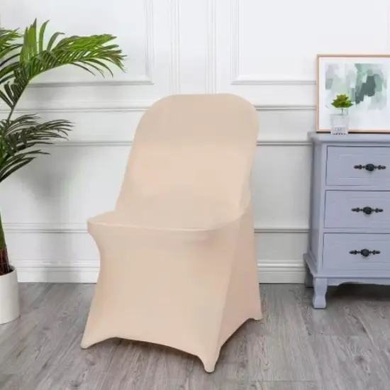 Champagne Folding Chair Cover for Classic Event Seating {4}