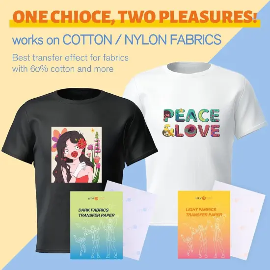 20 Pack Mixed Light & Dark Iron on Transfer Paper,8.5" x 11" {2}