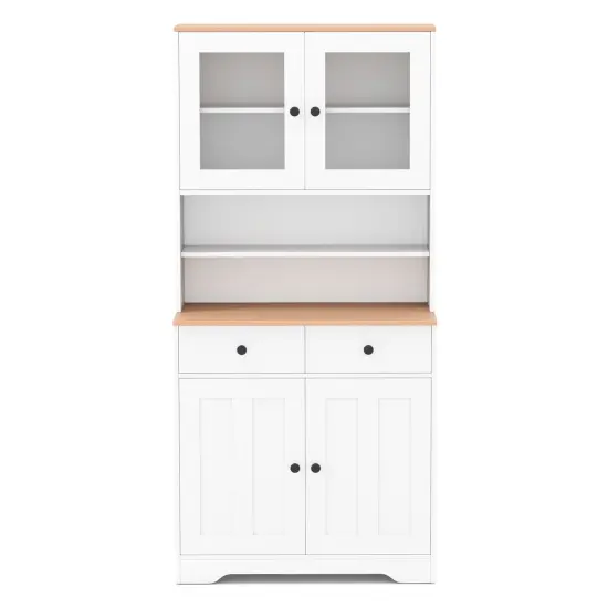 Pantry Cabinet with 2 Removable Shelves White {7}
