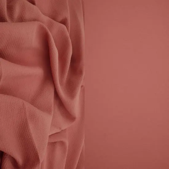1 Yard Ghost Crepe Solid Stretch Woven Fabric for Drapery and Upholstery 57/58" Width N.CORAL {5}
