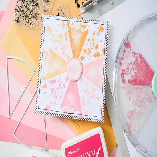 Sizzix A5 Clear Stamps W/Framelits Dies By 49 And Market-Build-A-Burst Painterly {4}