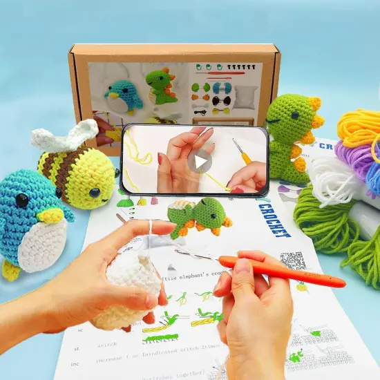 Dinosaur Crochet Kit - Green Dinosaur {4}