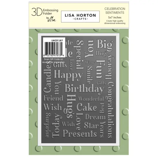 Lisa Horton Crafts Embossing Folder 5"X7"-Celebration Sentiments {1}