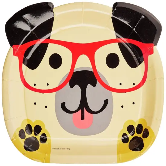 Creative Converting SHAPED PLATE 9" ASSORTED DOGS, 0.5x8.75x7.7inc, Multicolor {4}