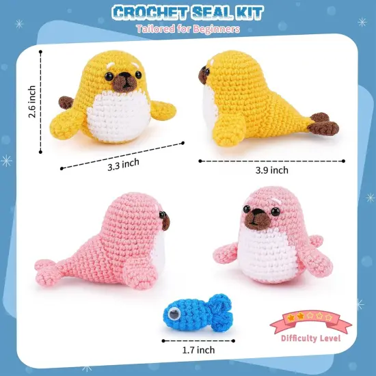 Seal Crochet Kits with Step-by-Step Video Tutorials {3}