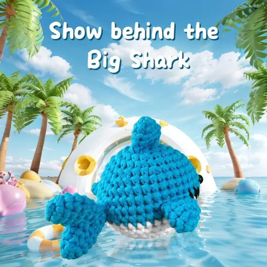 Shark Blue Beginner's Crochet Kit {5}