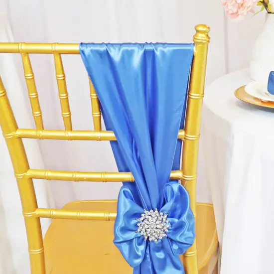 10 Pieces Periwinkle or Cornflower Satin Fabric Chair Decorations, 8"x108" Stylish Bands {5}