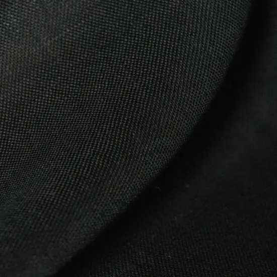 1 Yard Solid Black Midweight Pure Linen Fabric 8 oz Durable 60 Inches Wide {1}