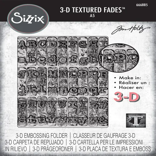 Sizzix 3D Texture Fades Embossing Folder A5 by Tim Holtz-Typewriter {1}