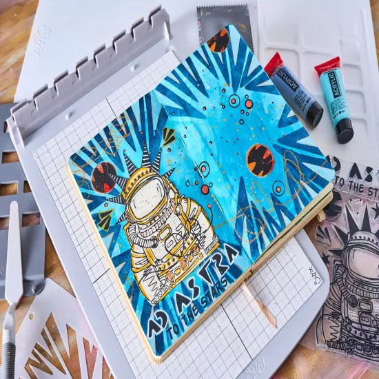 Sizzix Studio Stamps 10/Pkg and Stencils 3/Pkg by Cat Kerr-Ad Astra {6}