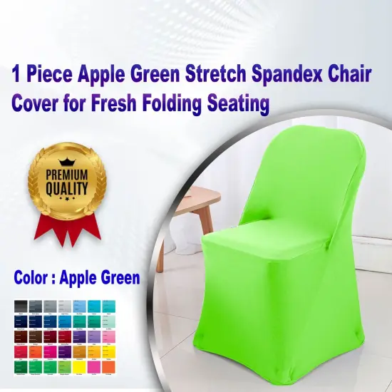 1 Piece Apple Green Stretch Spandex Chair Cover for Fresh Folding Seating {1}