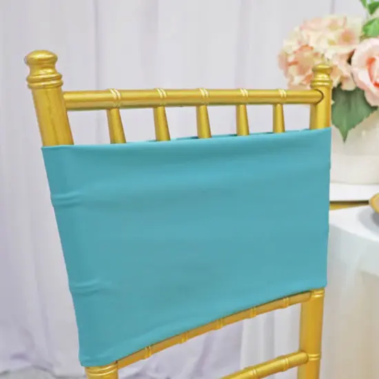 10 Pieces Stretchy Soft Pool Blue Spandex Chair Bands 7 x 13 Inches {4}