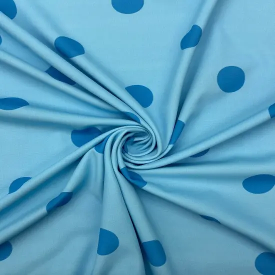 1 Yard Blue Polka Dot Spandex Fabric for Swimwear and Activewear 58"/60" Width {1}