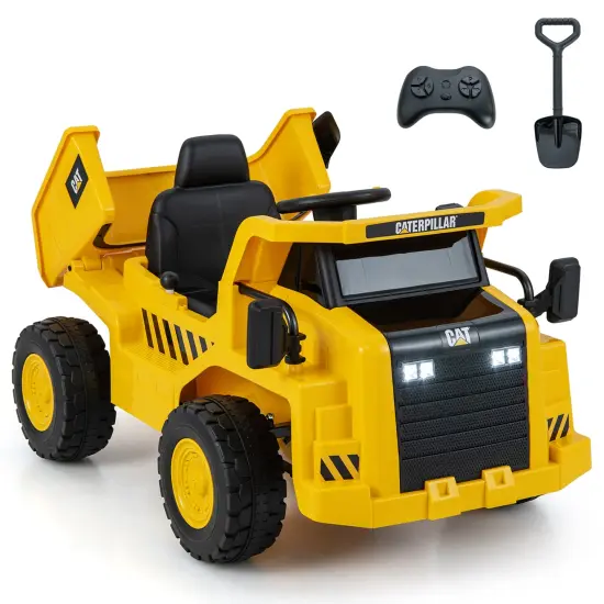 Costway Kids Ride on Dump Truck with 2.4G Remote Control Working Megaphone Sand Shovel {1}