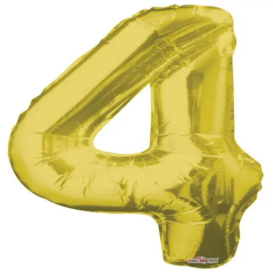34" Numeral 4 Balloon - Gold, 1ct {1}