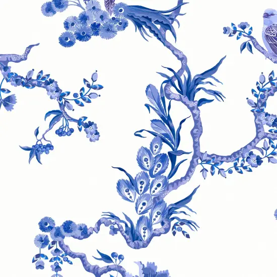 Cath Kidston Birds & Berries Blue Wallpaper {4}