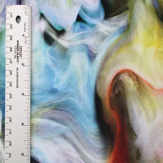 1 Yard Rainbow Smoke Print Stretch Velvet Fabric for Dancewear Leggings Costumes Streetwear (36" x 60") Inches Wide {2}