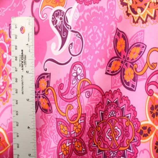 1 Yard Boho Paisley Stretch Fabric. 4-Way Spandex for Dancewear, Swim & Costumes 58/60" Wide {3}