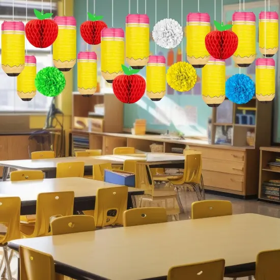20Pcs Pencil Hanging Paper Lanterns Welcome Back to School {3}