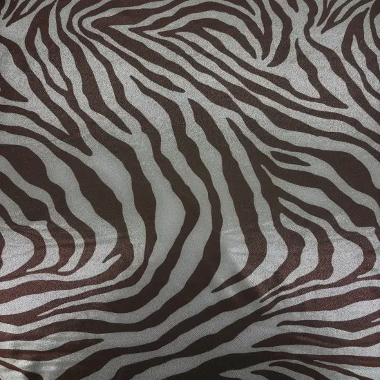1 Yard Brown Zebra Print Mystique Spandex Fabric for Leggings Dancewear Costumes Streetwear (36" x 60")Inches Wide {1}