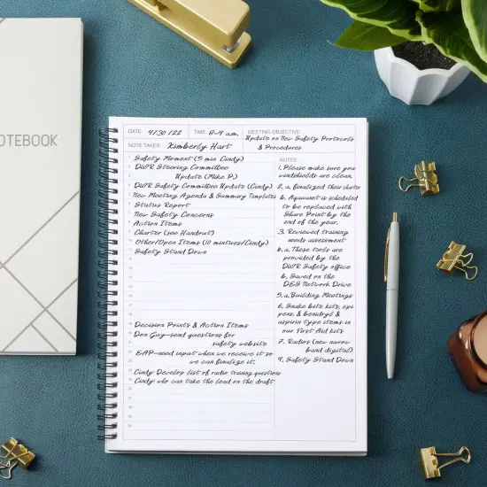 2 Pack Meeting Notebooks for Work, Spiral-Bound Daily Planner for Project Management, Office, Business, Note Taking, Organizer (160 Pages, 8.5 x 11 In) White {4}