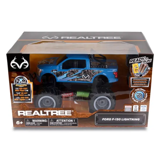 RealTree: RTR RC - Ford F-150 Lightning - Blue - 2.4 Ghz High Performance for Donuts & Wheelies, Turbo Boost, Ready-To-Run Radio Controlled Vehicle {3}