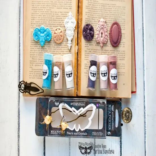 Art Ingredients - Mica Powder Set - Pearls and Crystals - 6 bottles x 7 grams each {2}