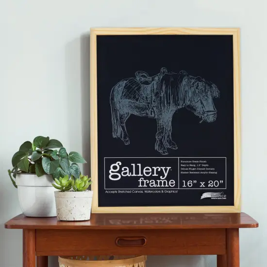 Ambiance Gallery Wood 1.5" Deep Picture Frames - 6x12" 4-Pack, Natural Wood Frames, Shatter-Resistant Acrylic Glazing & MDF Backing, Horizontal or Vertical Wall Display {4}