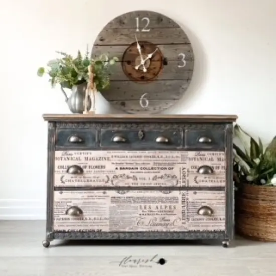 Redesign Decoupage D&eacute;cor Tissue Paper - Floral Text - 1 sheet, 19"x30" {2}