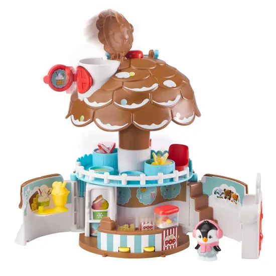 Timber Tots: The Pine Cone Snack Bar - 5pc Dessert Toy Playset, Penguin Animal Figurine, Open & Reveal Treats Shop, Pop-Up Feature, Kids-Toddler 18Mo+ {7}