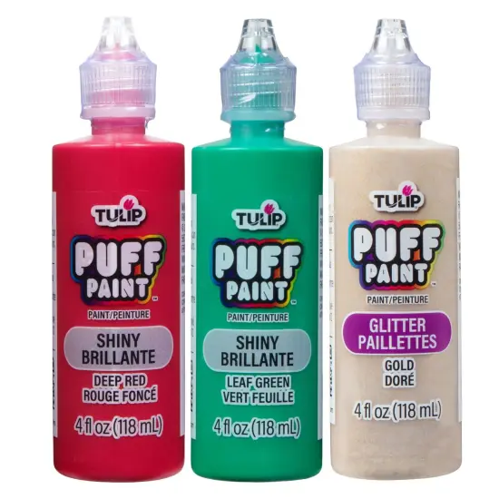 Tulip Puff Paint Shiny Christmas, Multi-Surface Craft Paint, 4 fl. oz. 3 Pack {1}