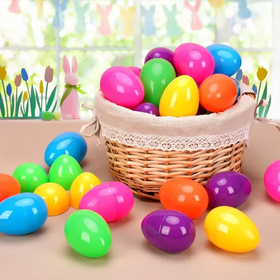 36 Pcs Plastic Easter Eggs, 3.15" Fillable Easter Eggs for Easter Hunt, Basket Stuffers Fillers, Classroom Prize Supplies {2}