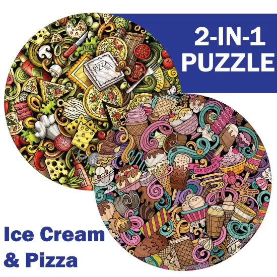 Spin Flip: Puzzle Ice Cream & Pizza- 14 Rings - 2-In-1: Double-Sided Puzzle, Spin-Flip-Solve, 360 Degress Of Puzzling, Fidget Toy, Adults & Kids 8+ {3}