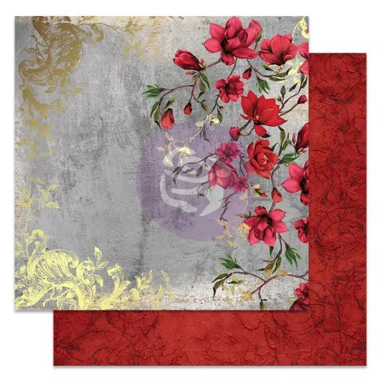 Magnolia Rouge Collection 12x12 Sheet - Magnolias In The Patio - 10 sheet 12"x12", w foil details {1}