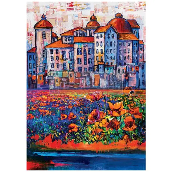 A1 Decoupage Fiber - Village In Color - 1 sheet, A1 size {1}