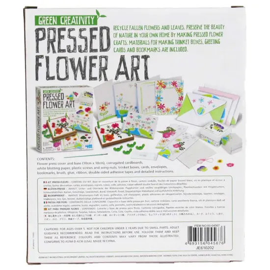 4M: Green Creativity: Pressed Flower Art - Preserve Plants & Leaves, DIY Trinket Boxes-Greeting Cards-Bookmarks, Nature Arts & Craft Kit, Kids Age 5+ {4}