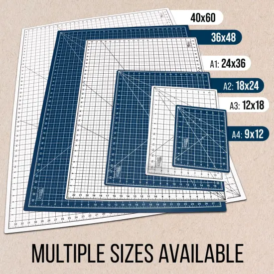 36" x 48" Self-Healing Cutting Mat 5-Ply - Double-Sided White/Blue Craft Mat, Non-Slip Cutting Mats for Crafts, Sewing, Quilting, Scrapbooking {5}