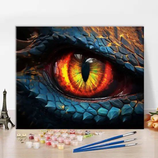 Dragon Eyes Paint by Numbers for Adults Beginner Dragon Scale Painting Fantasy Art Paint by Number Kits DIY Acrylic Painting for Adults Paint by Number Paint by Number Arts Craft16 x20 Inch {1}